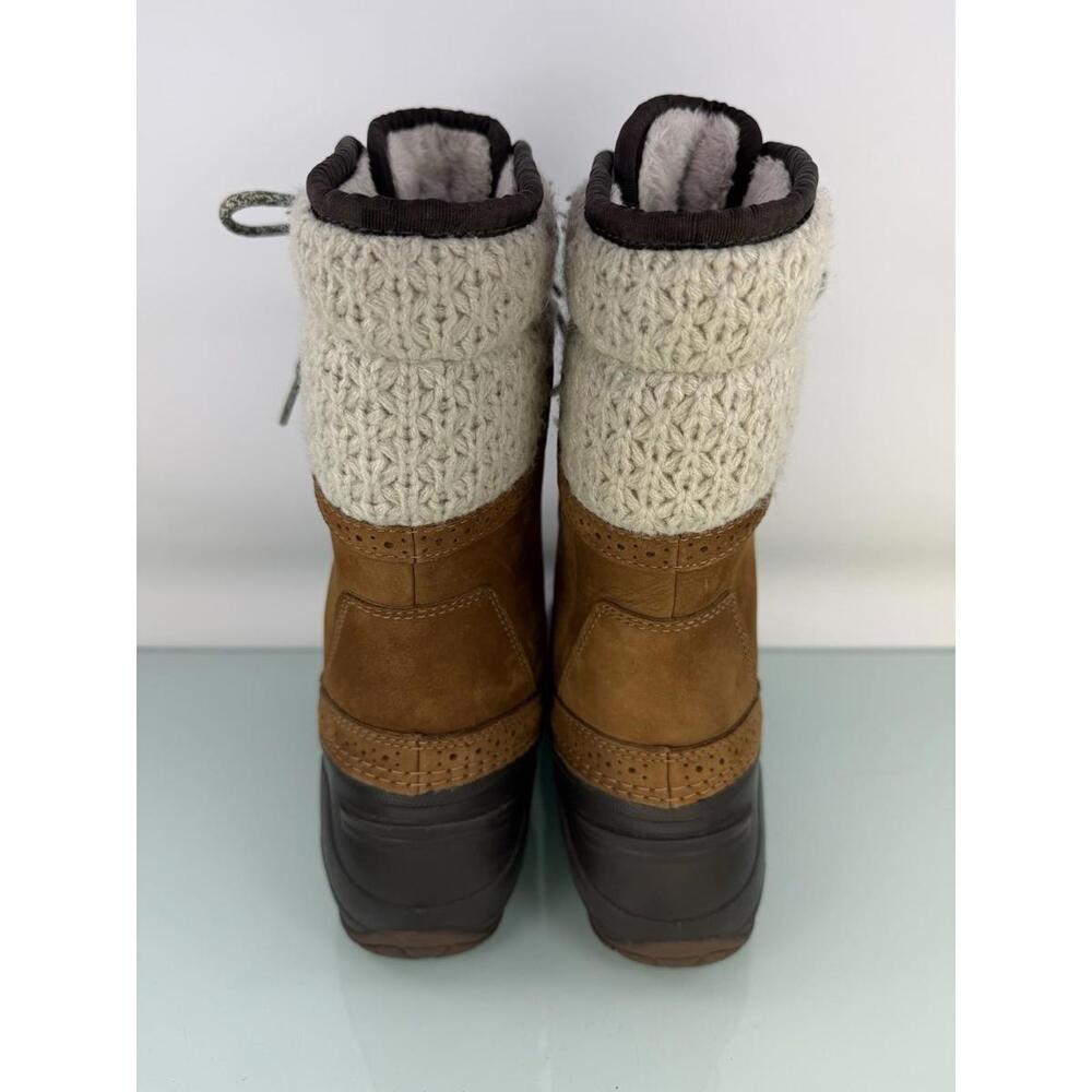 North Face Shellista II Mid Sz 6.5 Snow Boots Waterproof Leather Knit Winter EUC - Picture 6 of 9
